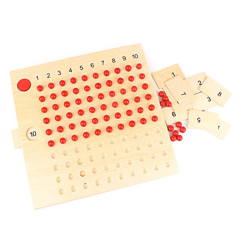 Montessori Educational Wooden Toy Multiplication and Division Beads Board for Early Childhood Preschool Training Family Version 3