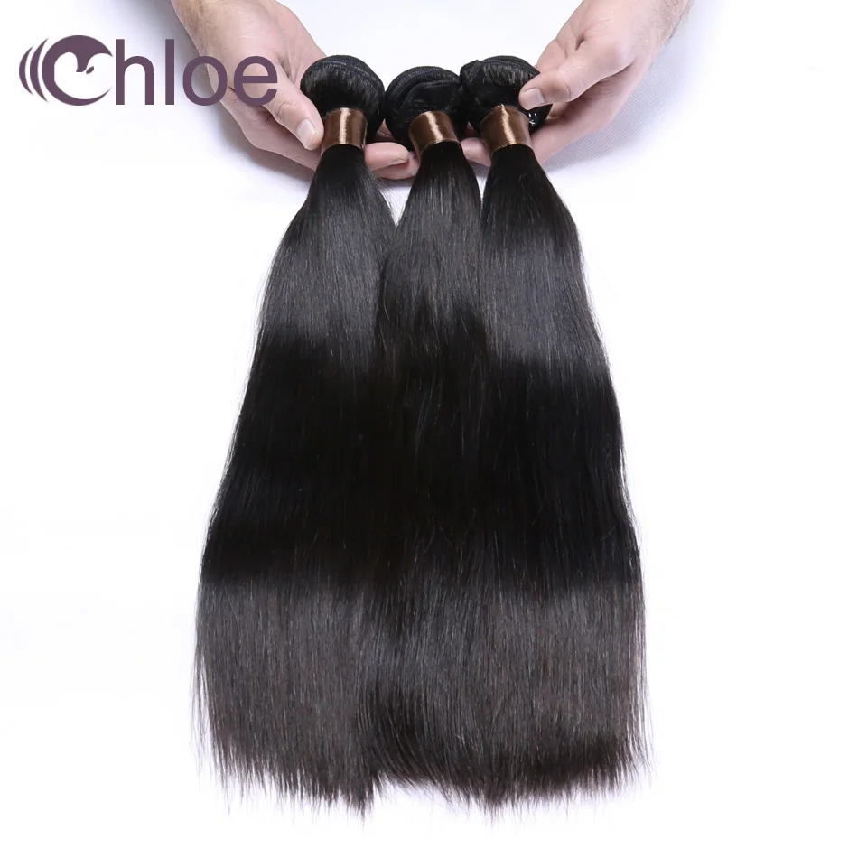 

Chloe Hair 3 Bundles Malaysian Straight Hair Natural Color Remy Hair Weaves 100% Human Hair Bundles 8-30inch Free Shipping