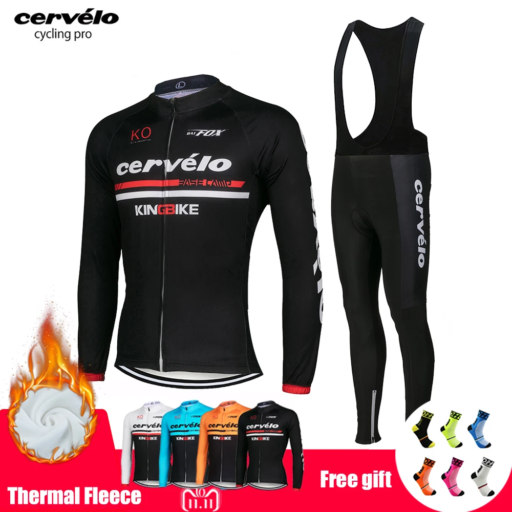 

2018 Mens Pro Cycling Jersey Winter Thermal Fleece Cycling Clothing Long Sleeve Maillot Ciclismo Invierno Mountain Bike Jersey