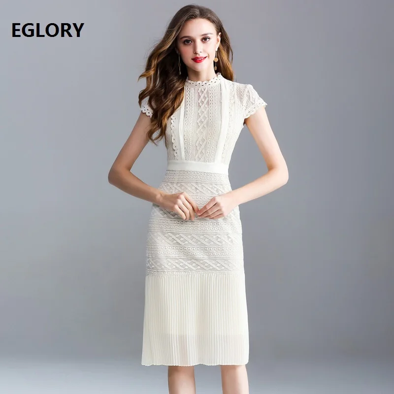 

New Plus Size Lace Dress 2018 Summer Midi Party Women Hollow Out Crochet Lace Short Sleeve Bodycon Dress Sexy Lace Up Dress 3XL