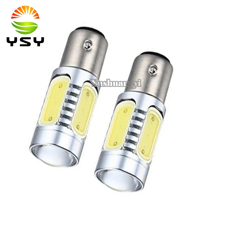 2 шт. 1157 7 5 W 650LM COB LED с объективом белый свет реверсивная лампа/стоп сигнал|cob led|cob