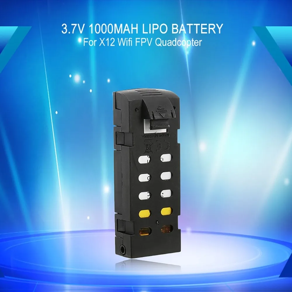 

RC Drone Toys 3.7V 1000mAh Lipo Battery for X12 Wifi FPV Drone Quadcopter Spare Parts Rechargeable Accessories