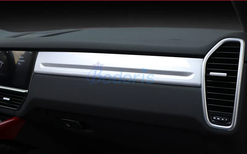 

2018 2019 For Porsche Cayenne Car Styling Interior Front Dashboard Moulding Trim Panel Red Color Chrome Accessories