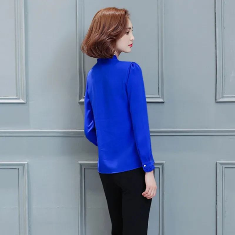 Весенне летние женские топы новые модные однотонные шифоновые рубашки с