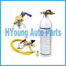Auto Sistema De Descarga de Ar Arma Canister Kit R134 R12 R22 R410 R404, incluem 0-174psi 0-12bar 1/4 ”conector