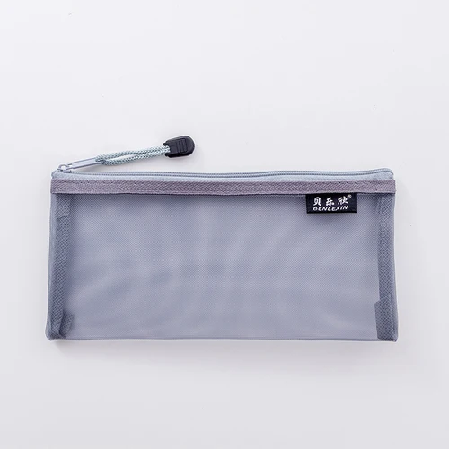 Свежесть и простой Карандаш Чехол студенческий портфель прозрачный осмотр ручка сумка А6 нейлоновая Чистая Пряжа косметичка - Цвет: Grey 1