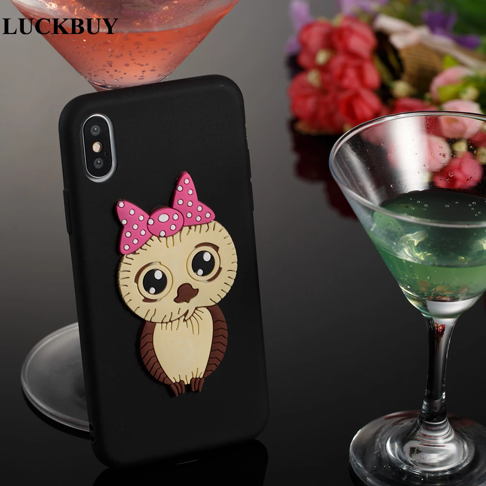 Luckbuy для IPhone X 6 6splus 7 8 плюс мультфильм 3D рельефной живописи с милой совой телефон