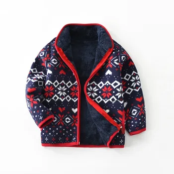 

New Boys Girls Printed Polar Fleece Coat Baby Cotton Cashmere Jeckets Kids Autumn Spring Casual Cardigan Outwear 2 3 4 5 6 7 8 Y