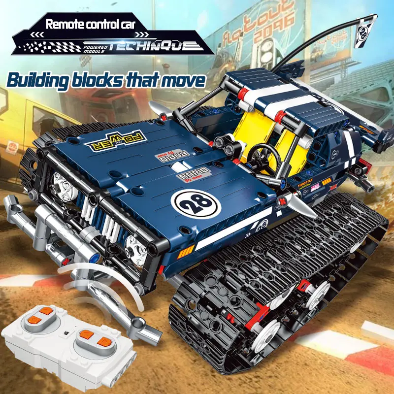 Technic RC Гусеничный гоночный Автомобильный Электрический двигатель с функцией питания, совместимый с Technic, городской строительный блок, кирпичи, модель детских игрушек 621 шт