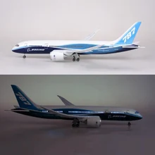 47 см модель игрушки самолет Boeing B787 Dreamliner модель самолета с светильник и колесами 1/130 масштаб литой под давлением пластик Смола самолет