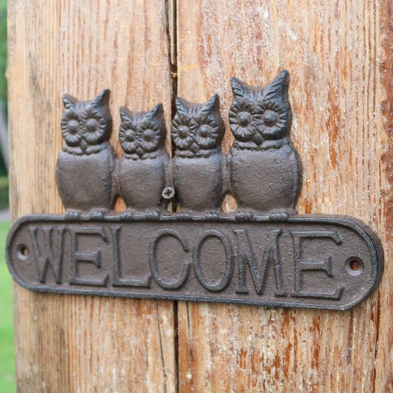 House signplaque Owl On Branch Full Colour Metal House PlaqueSign