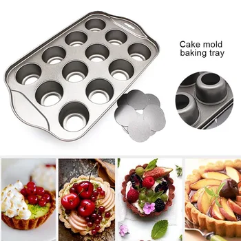 

12 Mini Cake Tray Cheesecake Cup Non Stick Muffin Cupcake Baking Tin Pan can CSV