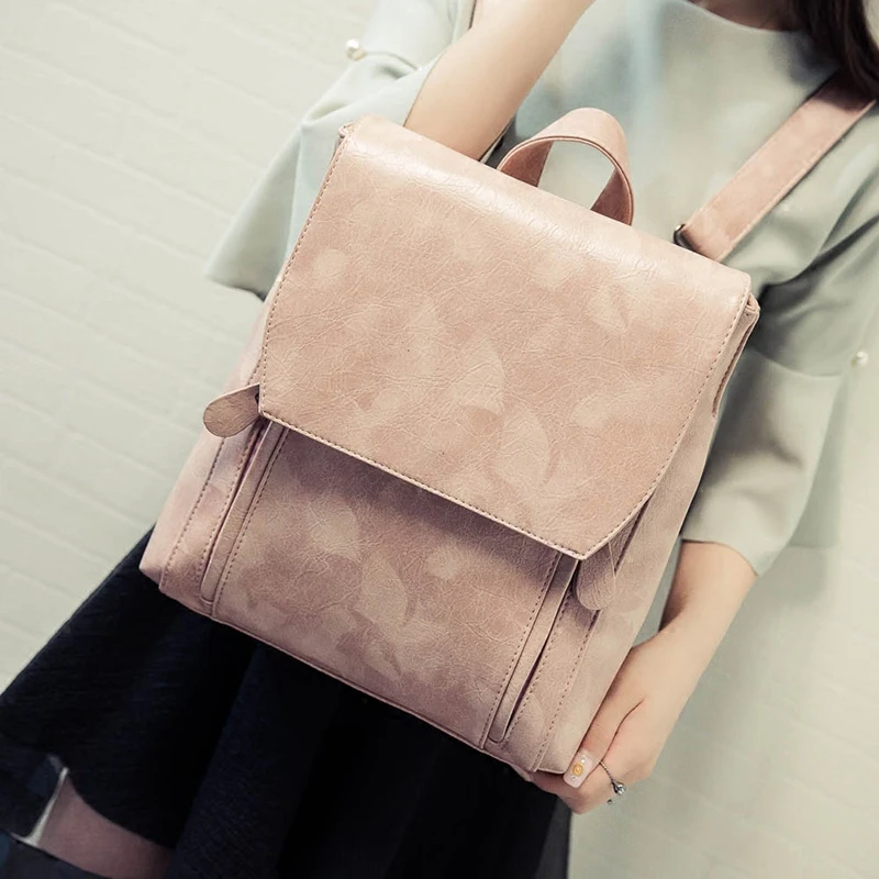 2017 Preppy Style Women Backpack Pu Leather Casual Shoulder School Bags For Teenage Girls Ladies Travel