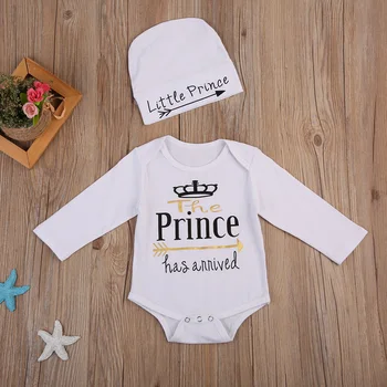 

Newborn Toddler Baby Boy Prince Bodysuit Jumpsuit Clothes Outfits 0-24M