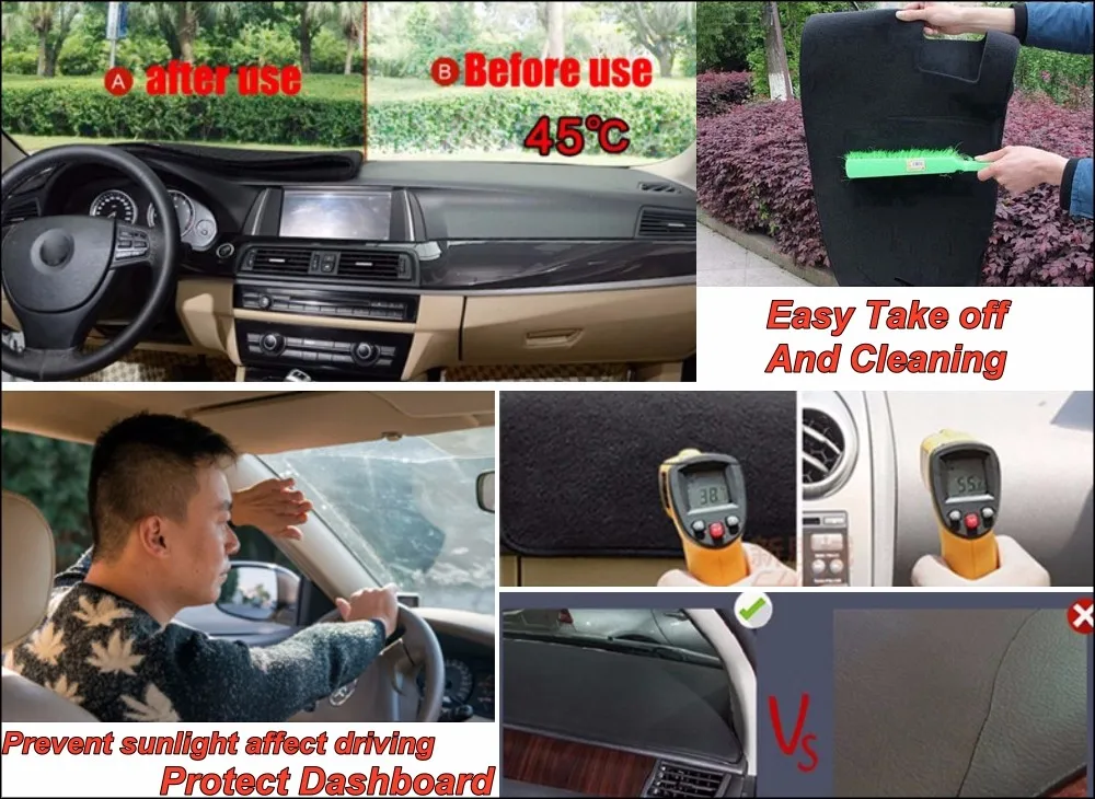 Dashboard Mat Insulated Original Factory Shape pad Protection Cover Carpet Dashmat Special Model For Audi TT TTS 8J 2006~2014 Functions