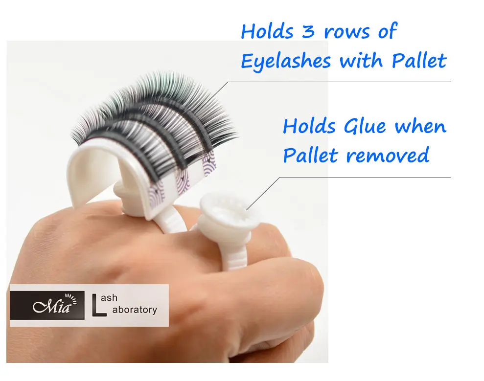 Mia Glue Ring Strip Eyelash Holder Extensions Pallet Set | Красота и здоровье