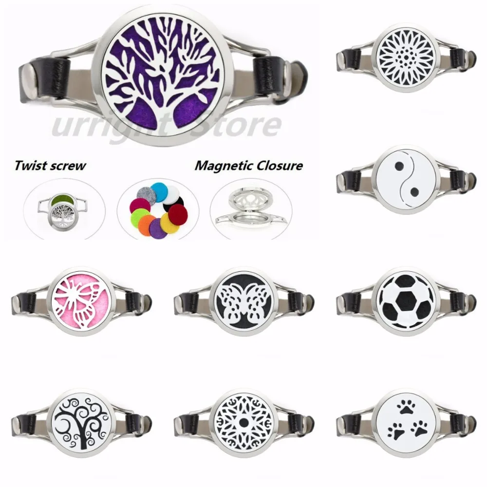 

Love cat paws 316L Stainless Steel Diffuser Locket Bracelets tree of life 30mm Essential Oil locket for Women Jewelry 10pads