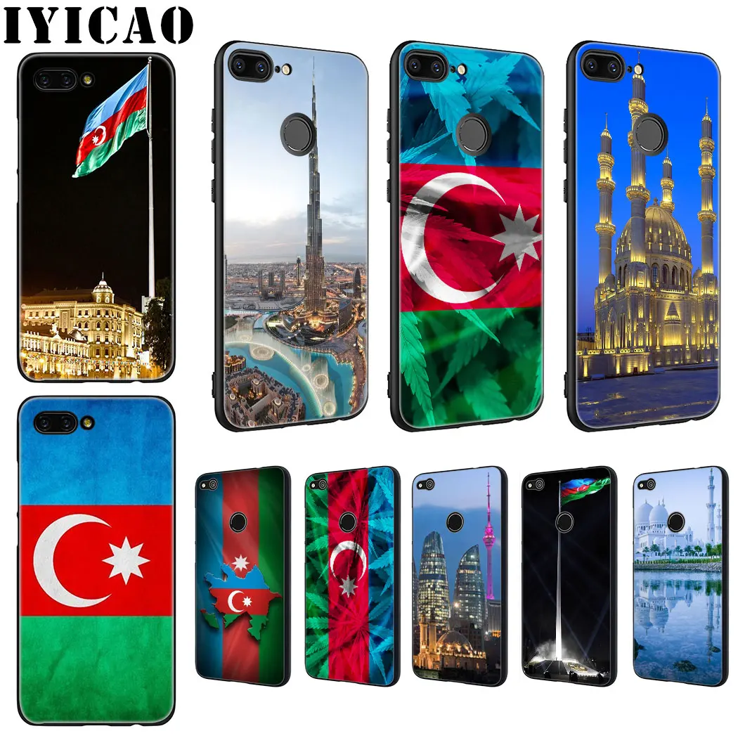 Мягкий чехол IYICAO с флагом Азербайджана buta для телефона Huawei Honor 6A 7A 9X 20 Pro 7C 7X 8 9 10 Lite