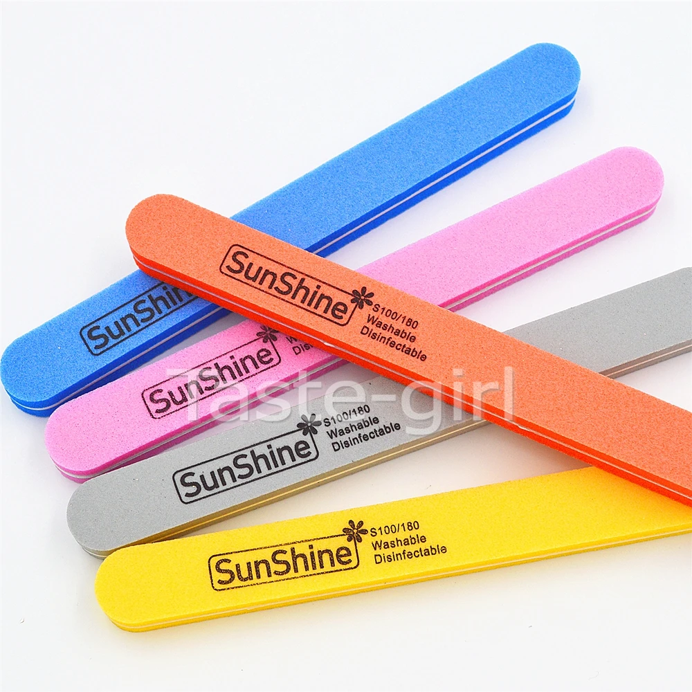 

10 Pcs/Lot 5 colors Nail Files Emery 100/180 DIY Nail Art Tool Buffer Buffing Sanding Files Block Manicure Care Makeup Tools