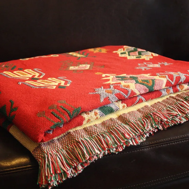ESSIE домашний диван одеяло красный ковер килим диван гостиная спальня ковер Турецкая Анатолия двухстороннее использование этническое покрывало гобелен