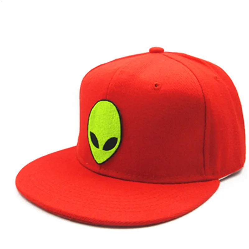 LDSLYJR хлопковая бейсбольная Кепка с вышивкой пришельца, кепка в стиле хип-хоп, регулируемая бейсболка для детей и взрослых, Размер 162 - Цвет: red