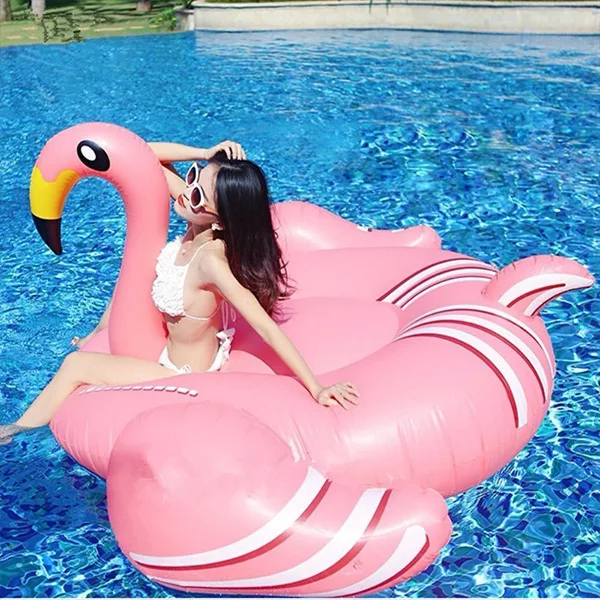 190 см 75 дюймов гигантский надувной фламинго бассейна 2017 розовый милый ездить по плаванию кольцо для взрослых праздник весело вечерние