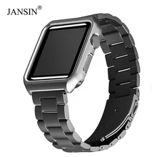 JANSIN металлический чехол+ ремешок из нержавеющей стали для Apple Watch 38 мм 42 мм 40 мм 44 мм ремешок для iwatch серии 4 3 2 1 чехол с браслетом