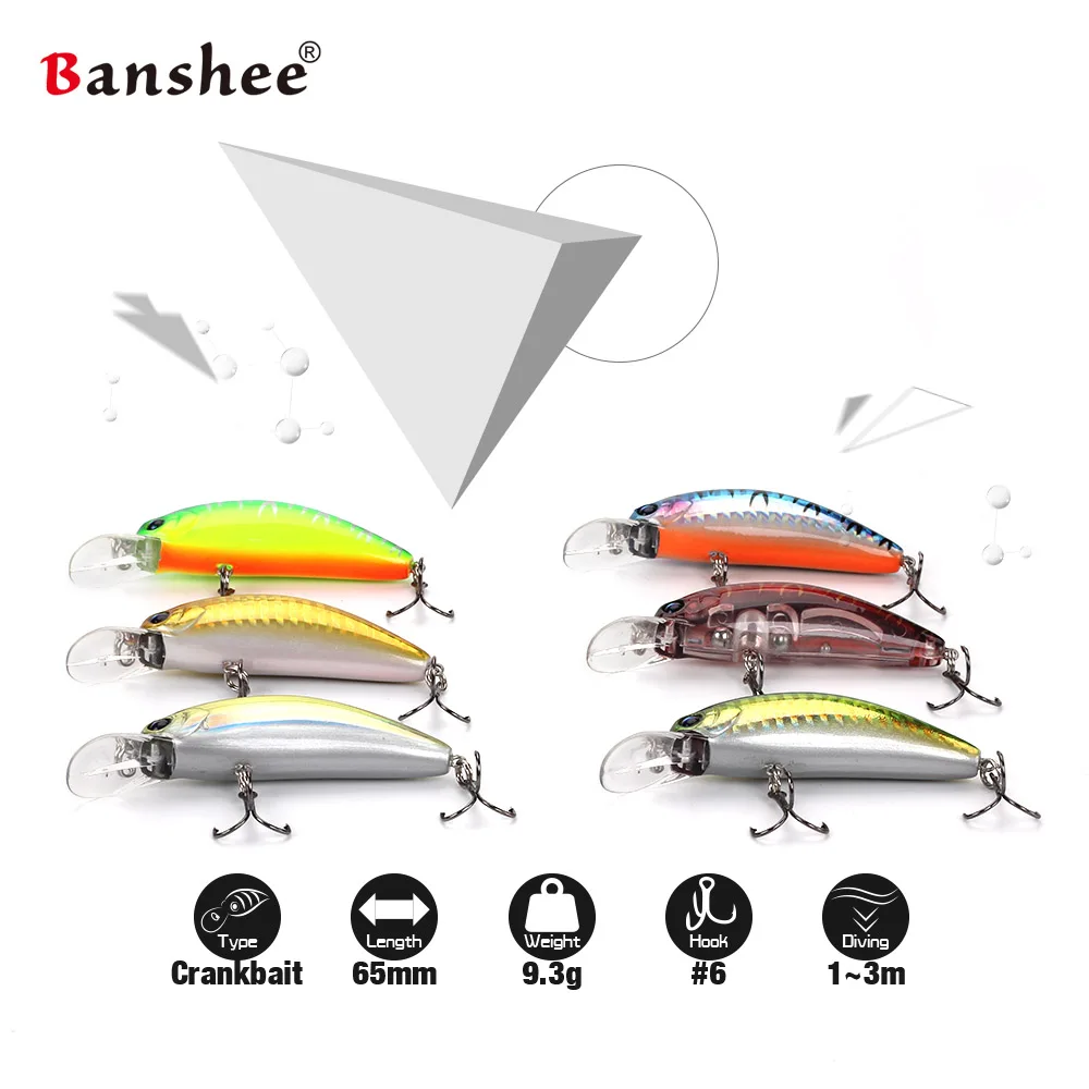 Banshee 6 шт./лот 65 мм 10 г GO CM003 небольшая плавающая рыболовная приманка для окуня