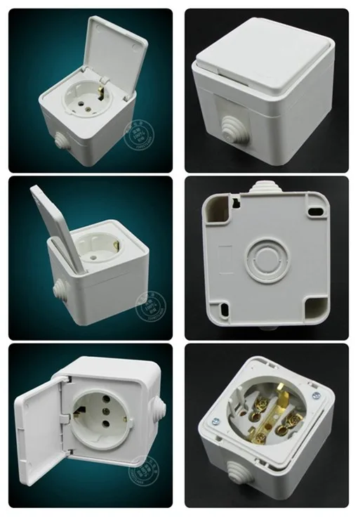 The EU CE certification with the European style with a cover waterproof socket oubiao socket socket EU plug Korea (2)