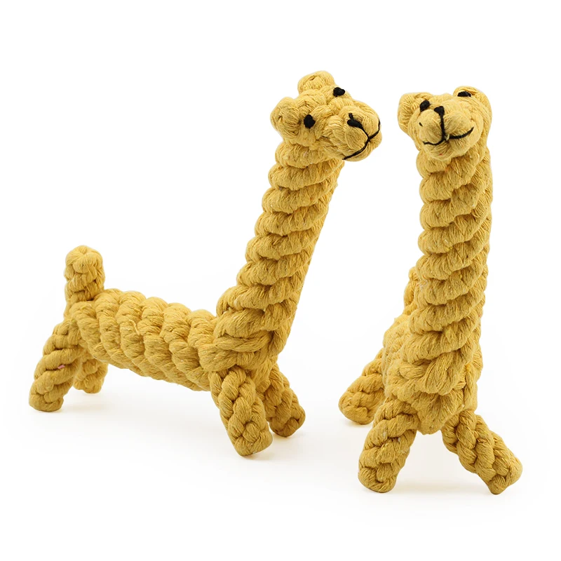 Желтый милый жираф хлопчатобумажная веревка для чистки зубов жевательные игрушки для собак животные игрушки для домашних животных