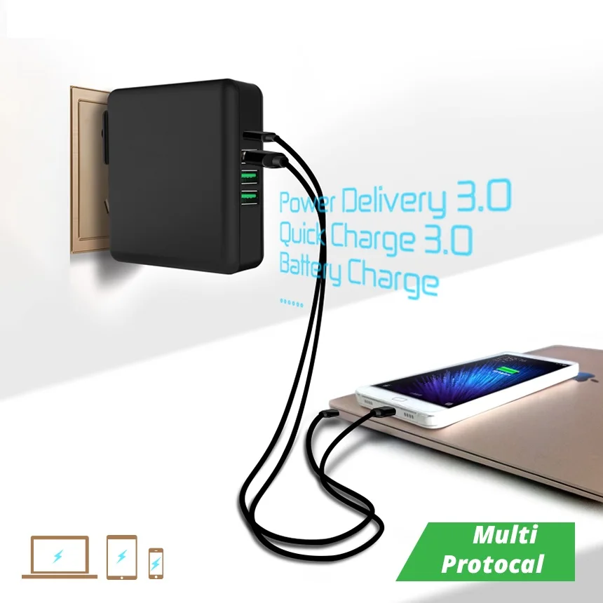 61 Вт USB Type C универсальное быстрое зарядное устройство Quick Charge 3 0 Для Macbook Pro Air HP Lenovo
