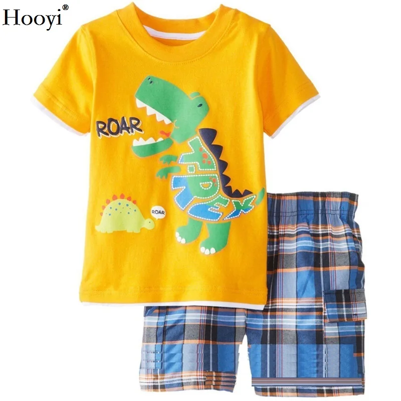 Детская Пижама с овечкой; комплекты одежды для мальчиков; коллекция года; летние хлопковые футболки с короткими рукавами для малышей; короткие штаны; детская пижама; одежда для сна; От 2 до 7 лет - Цвет: A11