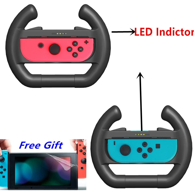 

For Nintendo Switch Game Playing Upgraded Version LED Joy-Con Racing Hand Grip Steering Wheel For Nintend Switch NS Accessories