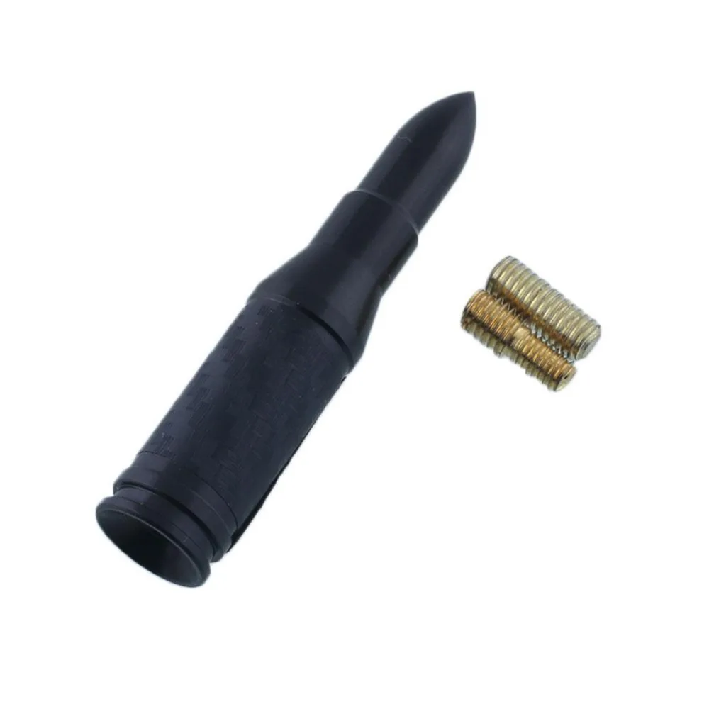 

Car AM/FM Radio Carbon Fiber Antenna Signal 2.8 Short Bullet Look M5/M6 Black