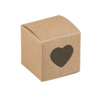 

New arrive 50Pcs/lot 2"x2"x2" Square Wedding Candy Boxes with Heart Window Birthday Gift Box Chocolate candy box