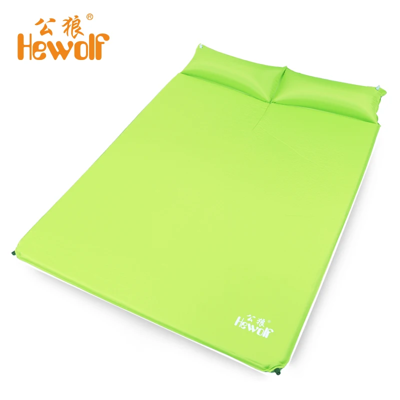 

Hewolf Two Person Automatic Inflatable Mattress Sleeping Mat Moisture Pad with Pillow Blowout Proof Design for Outdoor New