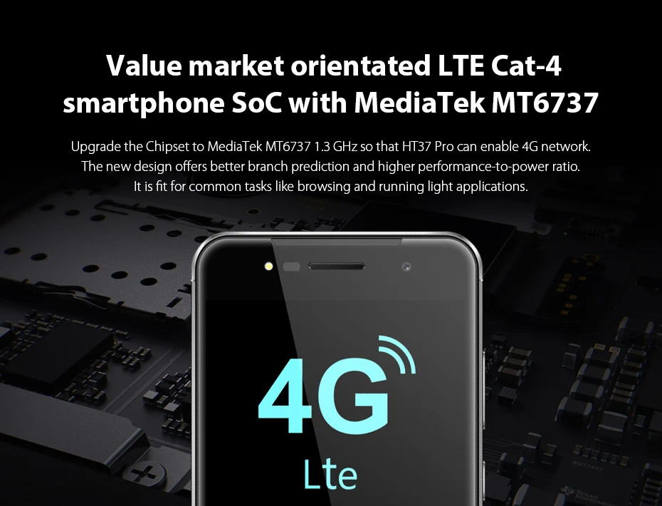 HOMTOM HT37 PRO 4G Smartphone MTK6737 Quad Core 3G RAM 32G ROM 5.0 Inch 1280*720 Android 7.0 3000mAh Fingerprint ID Smartphone