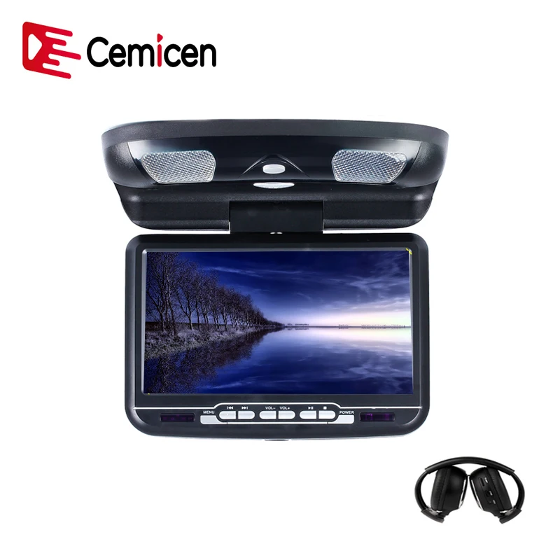 

Caroad 9 inch Car Monitor Roof Ceiling Flip Down LED Digital Screen DVD MP5 Player IR FM Transmitter USB SD Support Game Speaker