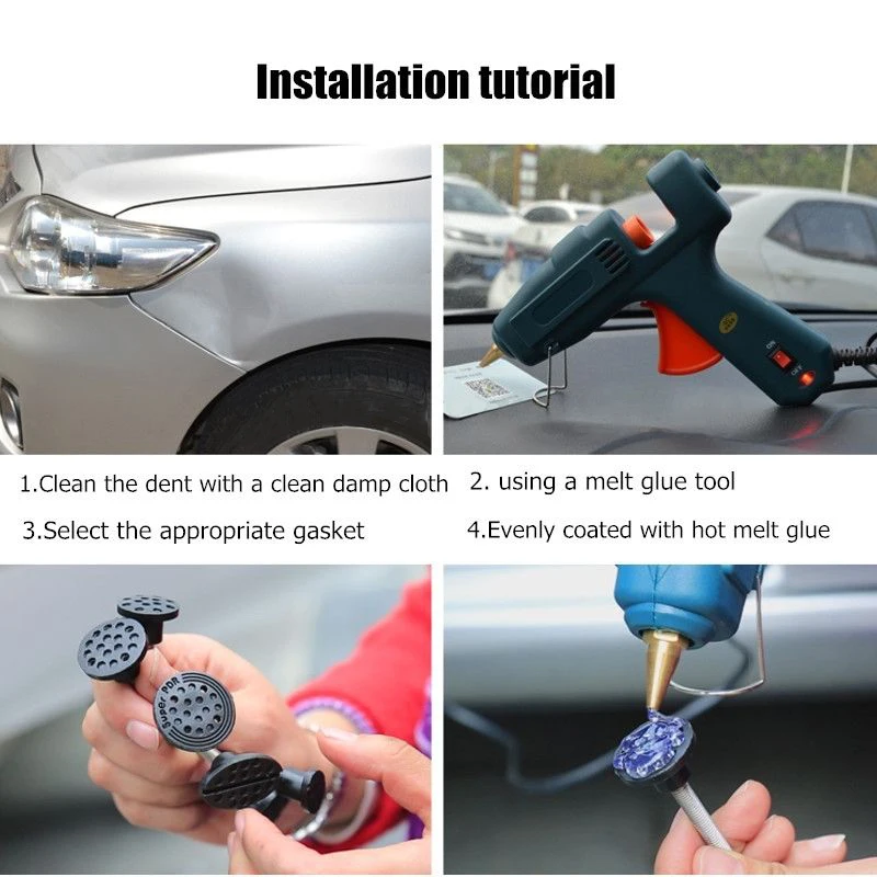 1set Auto Car Body Bridge Puller Repair Hail Paintless Dent Removal Kit Hand Tool Set