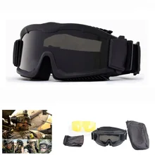 Военная страйкбол очки 3 линзы тактические очки стрельба Wargame очки Кемпинг мотоцикл ветрозащитные мужские спортивные солнцезащитные очки