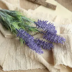 Elegant Lavender Faux Flower Bouquet - Premium Lifelike Decor for Home, Wedding, and DIY Projects (Set of 3) (Deep purple)