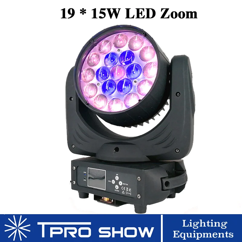 Lyre Wash 19x15W Zoom Moving Head DMX сценическое освещение эффект RGBW Wash цвета профессиональное оборудование для диджея для свадебного клуба лазерное шоу - Цвет: 19x15W Zoom