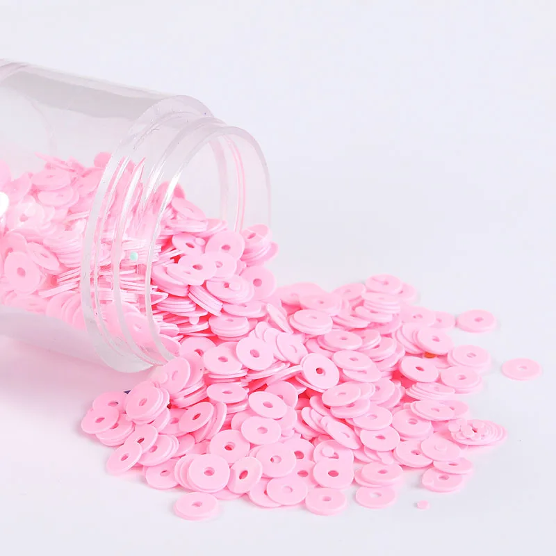 Цвета! 4 мм блестки высокого качества ПВХ плоские круглые свободные блестки пайетки для рукоделия Прямая с фабрики 160 цветов - Цвет: Solid Korea Pink