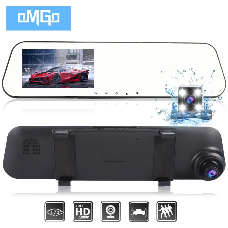 Автомобильный видеорегистратор FHD1080p зеркало заднего вида с двумя объективами|dash