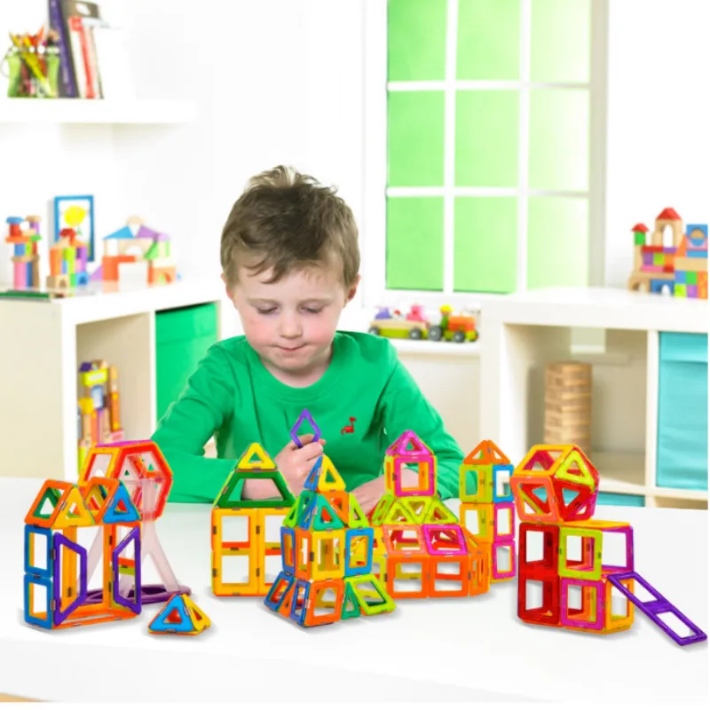 Meilleur Conception de bâtiment magnétique ensemble de Construction modèle blocs drôle enfant bricolage Puzzle aimants éducatifs jouets magnétiques pour enfants cadeau