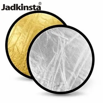 

Jadkinsta 110cm 2in1 Photography Reflector with Silver and Gold in one Disc Collapsible Reflector for Color Contrast