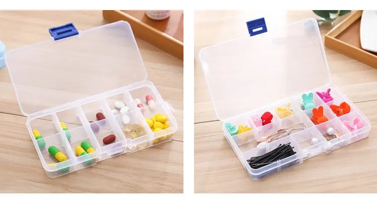 vanzlife medicine box jewelry htransparent storage box home portable mini sorting plastic partition box diamond painting