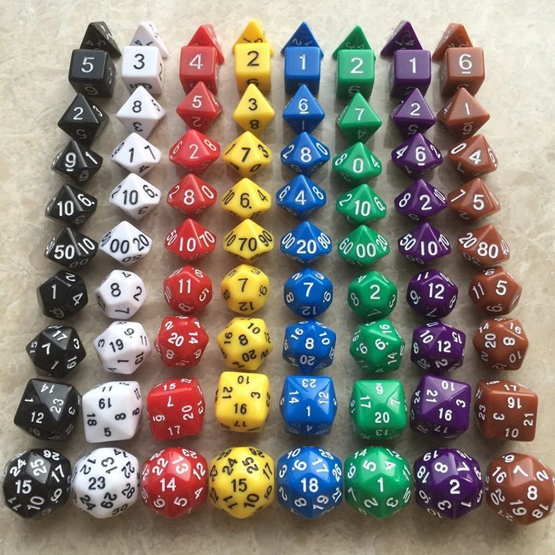 

10pcs Digital Dice Set High quality 8 Colors d4 d6 d8 3xd10 d12 d20 d24 d30 for dnd RPG Playing Game Dice toy