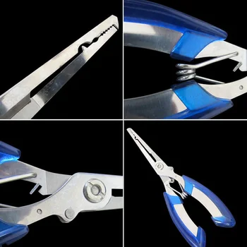 

Fishing Pliers With Bag Stainless Steel Scissor Line Cutter Remove Hook Fishing Holder Tackle Tool DX88