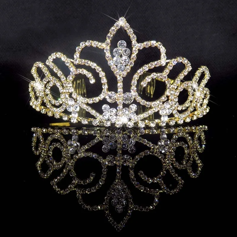 Свадебные аксессуары для волос золотые цветные тиары и короны Свадебная вечеринка Выпускной Принцесса Кристалл для Девушки Корона повязка на голову
